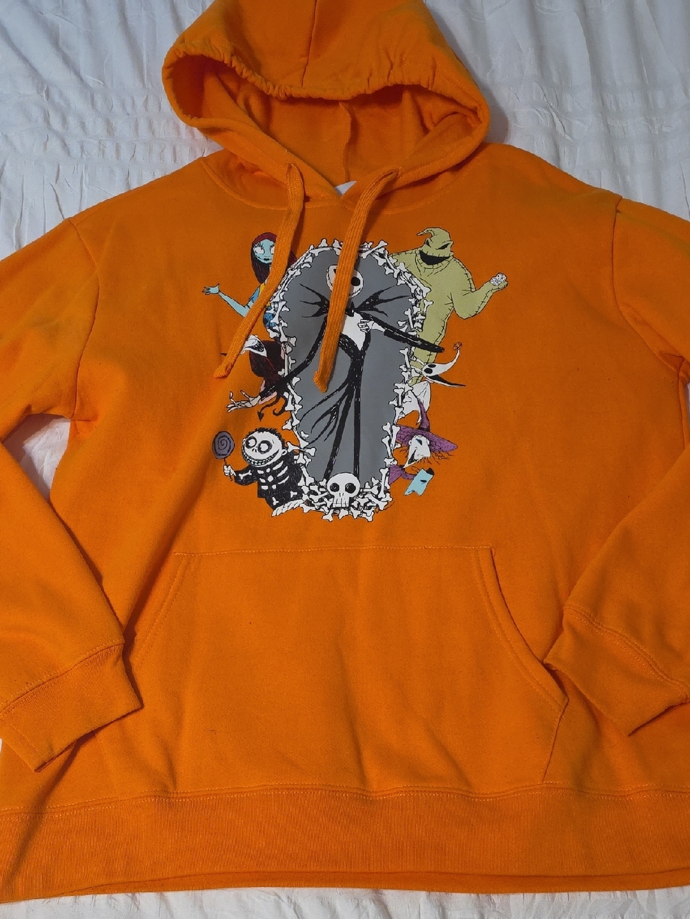 Disney Orange Themed Nightmare Before Christmas Pullover Hoodie